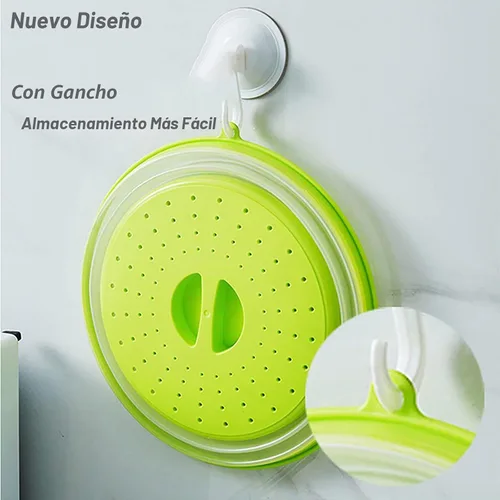 Vista 3 de Cubierta plegable de silicona para microondas, protector contra salpicaduras de 10.5 pulgadas