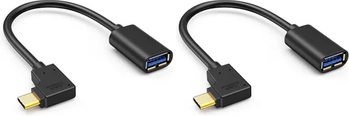 Vista 11 de CableCreation Adaptador USB C a USB hembra de 90 grados, cable USB C OTG, tipo C a USB A, conector hembra compatible con MacBook Pro Air, iPad