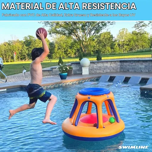 Vista 7 de Piscina inflable gigante de juguete Swimline para shootball Juego de baloncesto flotante (inflable)