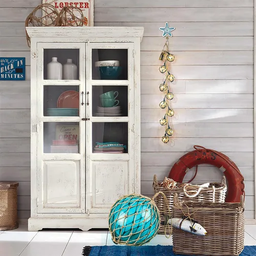 Vista 6 de SAILINGSTORY - Cadena de luces flotantes de cristal para pesca, bolas de boya de 2 pulgadas Playa costera náutica, decoración navideña, adornos