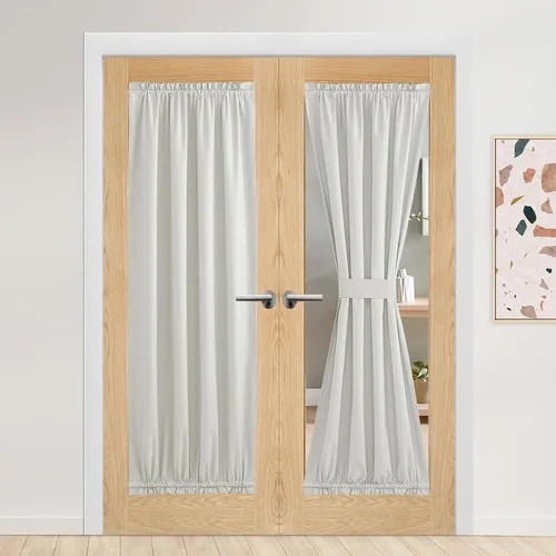 Vista 136 de NICETOWN Cortinas de Lino para Puerta Lateral - Cortinas Opacas con Aislamiento Térmico para Puerta Delantera Francesa para Sombra Pequeña