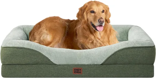 Vista 47 de EHEYCIGA Cama ortopédica para perros medianos, sofá cama de espuma viscoelástica con lados, forro impermeable y funda extraíble lavable, sofá