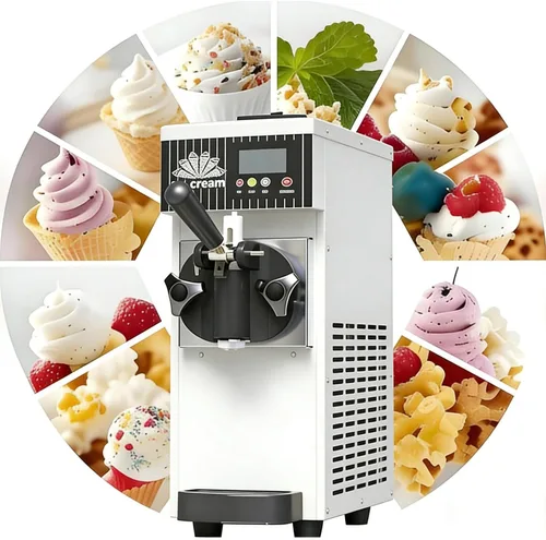 Vista 8 de Ice Cream Machine, Soft Serve Machine, Maquina De Helados, with LCD Control Panel and 3 Ice Cream Molds, 2.5l + 1l Capacity, 4-5kg/H, Adjustable