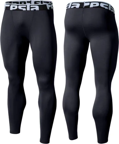 Vista 19 de TSLA - Pantalones de compresión térmica para hombres, calzas deportivas para correr, ropa base de invierno