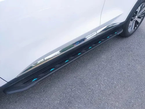 Vista 5 de Estribos para Nissan Rogue X-Trail 2014-2020 doble cabina carriles laterales barras Nerf (con soportes)