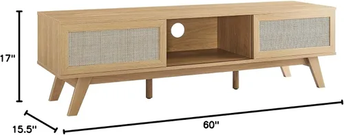Vista 3 de Modway Soporte de TV de ratán Soma de 60 pulgadas en roble