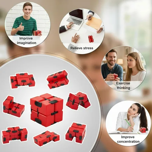 Vista 5 de Skylety Cubo de juguete para aliviar la ansiedad, de mano, mágico y sensorial, para adultos, para aliviar el estrés, recuerdos de fiesta de Navidad