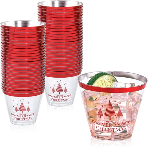 Vista 31 de WELLIFE 50 vasos de plástico dorados de 12 onzas, tazas de fiesta A-Oro