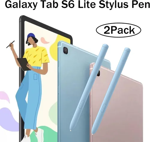 Vista 2 de Paquete de 2 bolígrafos Galaxy Tab S6 Lite S de repuesto para Samsung Galaxy Tab S6 Lite, lápiz capacitivo táctil, repuesto (azul angora)