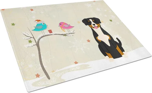 Vista 52 de Caroline's Treasures BB2513LCB - Tabla de cortar de vidrio con texto en inglés "Christmas Presents between Friends" Airedale Terrier - Tabla