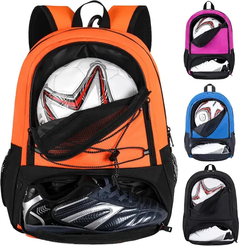 Vista 8 de Himal Outdoors - Bolsa de fútbol-mochila para fútbol, mochila para fútbol, voleibol y balonmano, bolsa deportiva con taco separado