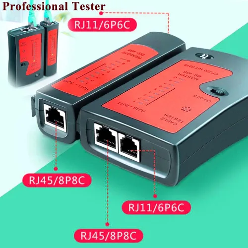 Vista 4 de LEATBUY Kit de crimpadora CAT5 CAT6 RJ45 Juego de herramientas de crimpado de paso, herramienta de red de crimpado Ethernet, cortador de cables LAN