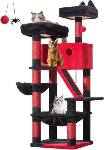 Vista 53 de Taoqimiao Árbol para gatos de 57.5 pulgadas, torre para gatos de interior para adultos, condominio extragrande para gatos, 8 postes rascadores