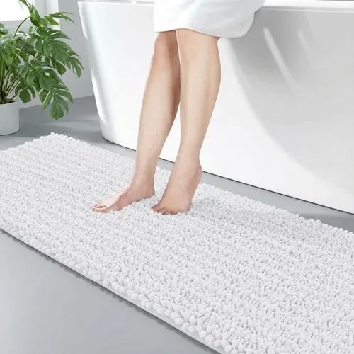 Vista 32 de Disolla Alfombra de baño pequeña, antideslizante, lavable, color beige, 17 x 24 pulgadas, súper absorbente, suave, alfombra de baño de felpilla