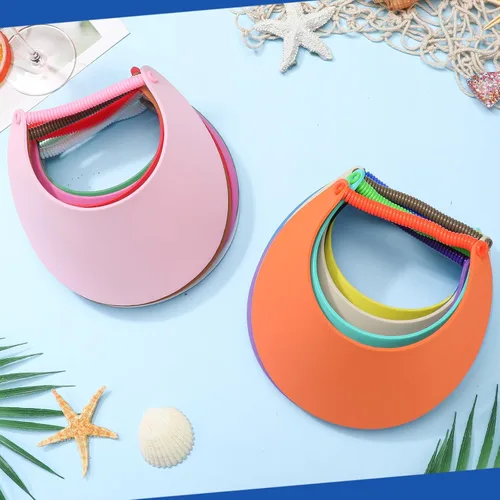 Vista 7 de Yahenda Viseras de espuma para niños a granel con bandas de bobina, viseras artesanales, coloridos sombreros de verano para niños y niñas