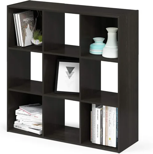 Vista 27 de Furinno PELLI - Estantería de 2 cubos con cubos abiertos y cerrados, armario organizador de almacenamiento de 2 x 1, 12.2 x 11.6 x 24.2, para sala