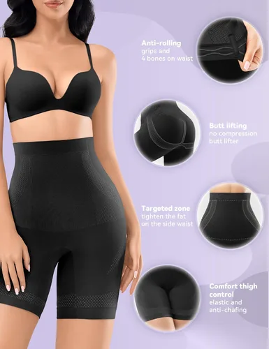 Vista 2 de Pantalones cortos moldeadores para mujer con control de abdomen