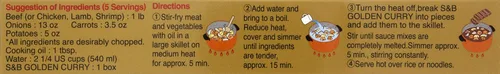 Vista 4 de S&B, Golden Curry - Mezcla de curry japonés, medio caliente, 3.2 oz