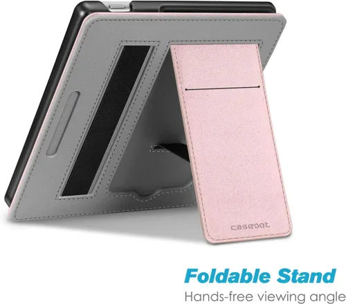 Vista 3 de Funda con soporte para Kindle Oasis de 7" 10ª/9ª generación 2019/2017, oro rosa Foldable Kickstand PU Leather Hard Back Shell Cover, Built-in Card