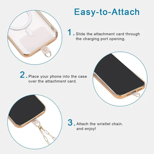 Vista 4 de SEVNPRIME Correa de muñeca para teléfono, cordón desmontable para teléfono celular, pulsera manos libres, ajustable, accesorio de agarre