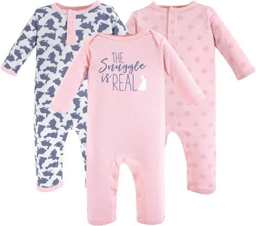 Vista 6 de Yoga Sprout - Mameluco unisex de algodón para bebé Bear Hugs 3pk