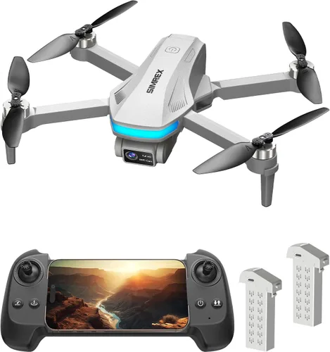 Vista 10 de SIMREX Dron GPS con cámara 4K para adultos, drones de motor sin escobillas para principiantes, WiFi FPV 5G plegable, retorno automático, flujo