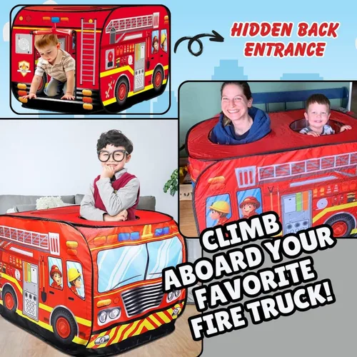 Vista 3 de Tienda de campaña desplegable para niños - Mi Primera casa de juegos plegable de vehículo para interiores y exteriores para niños pequeños, niños