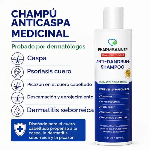 Vista 3 de PHARMBANNER Champú y acondicionador anticaspa para el cuero cabelludo