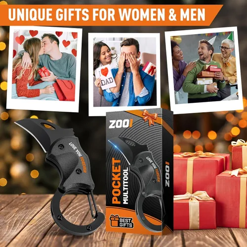 Vista 6 de Regalos para hombres, mosquetones de bolsillo, regalos únicos para amantes, regalo de aniversario de cumpleaños para hombres, papá, marido, él
