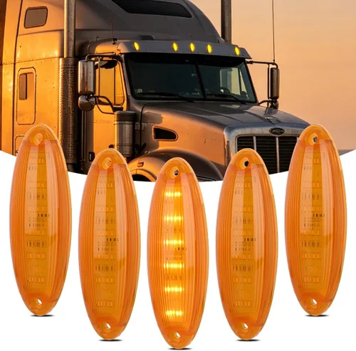Vista 9 de Nilight Luz de Marcador Lateral Ovalada de 2.5 Pulgadas 10PCS Ámbar 2 Diodos LED Luces de Guardabarros y Separación de Remolque Impermeables