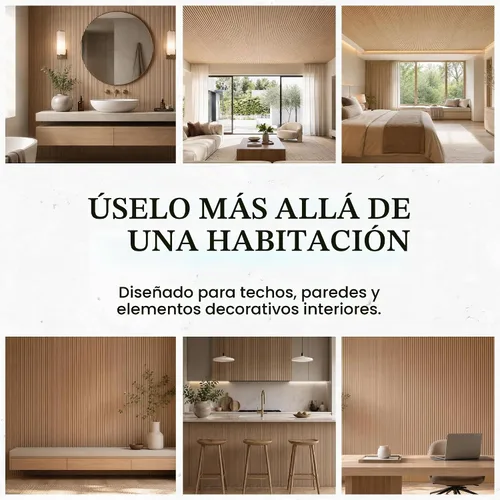 Vista 6 de From Plain To Beautiful In Hours C5101-6p - Paneles de techo de madera de poliestireno delgados de 93.7 x 4.7 pulgadas