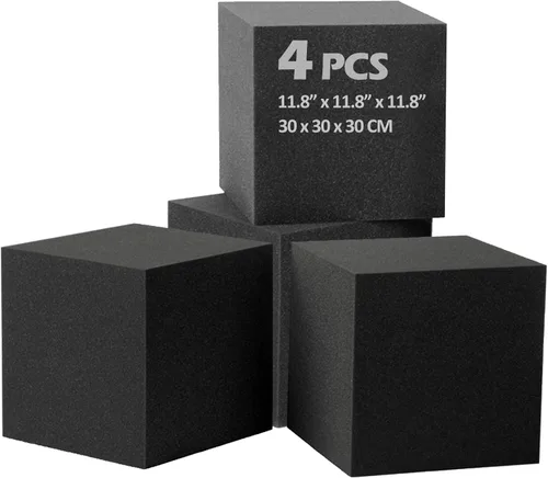 Vista 6 de Trampa para graves de 7.8 x 7.8 x 7.8 pulgadas, esquinas de espuma acústica para bajos, paneles acústicos absorbentes de sonido