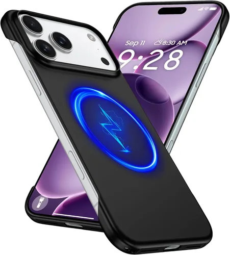 Vista 17 de GRECAZO Magnetic Frosted Frameless Case for iPhone 17 Pro Max, Silvery Tono plata