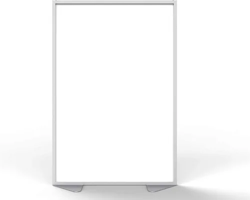 Vista 2 de Ghent Divisor de privacidad para separador de ambientes, pizarra blanca magnética de porcelana, doble cara con marco de aluminio y relleno de panel