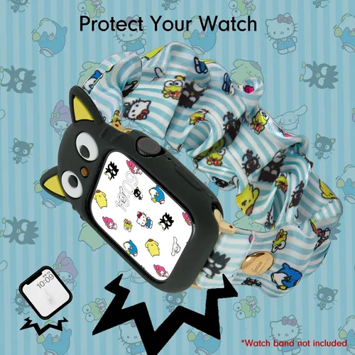 Vista 3 de Sonix x Sanrio Apple Watch Cover Estuche Protector de Goma para Apple Watch Estuche de Parachoques Se Ajusta a 38mm/40mm/41mm Chococat