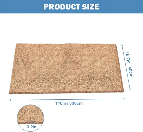 Vista 2 de Rollo de revestimiento de coco, 16 x 118 pulgadas, forro de coco natural para macetas, tapete de revestimiento de fibra de coco para cesta colgante
