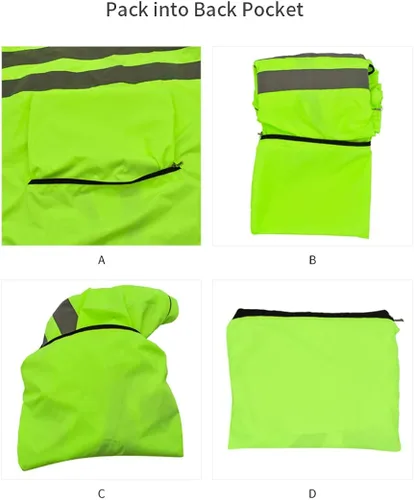 Vista 6 de WOSAWE - Chaqueta de ciclismo con capucha, ligera, cortavientos
