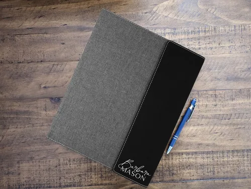 Vista 9 de Cartera personalizada. Regalos profesionales de negocios. Padfolio personalizado. Carpeta organizadora de cartera de negocios corporativos. Soporte