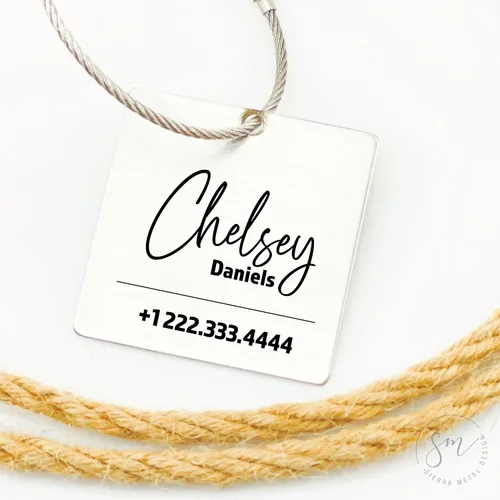 Vista 5 de Nombre Etiqueta de equipaje Nombre personalizado Número de teléfono Etiqueta de equipaje Nombre personalizado Viajero Regalo de viaje Etiqueta
