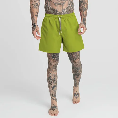 Vista 6 de Men's Swim Trunks Shorts Loose Fit Drawstring Beach Shorts Solid Color Lightweight Athletic Training Shorts with Pockets