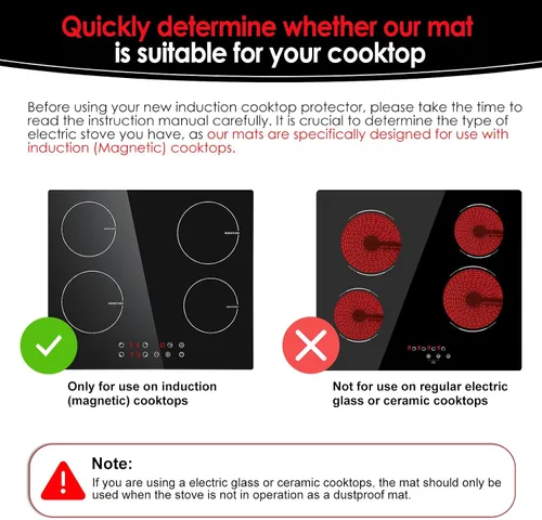 Vista 3 de Cook's Aid 2 protectores de silicona para placa de inducción de 7.9 pulgadas (magnético) Protector de estufa de inducción resistente al calor a