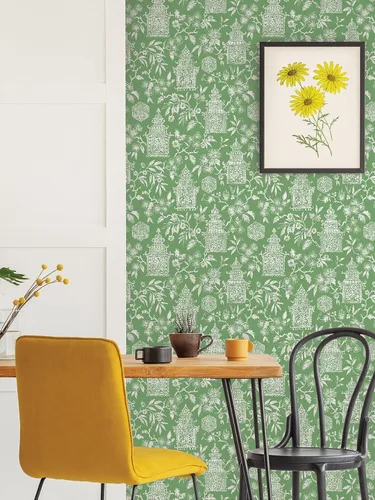 Vista 3 de NuWallpaper NUS4036 Danson Papel tapiz autoadhesivo, Verde
