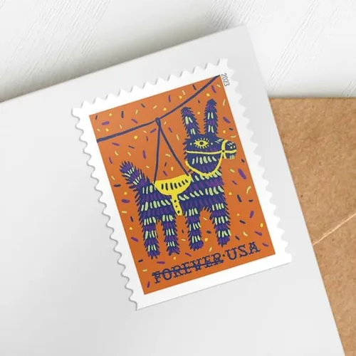 Vista 5 de Pinatas! Forever Postage Stamps, folleto de 20