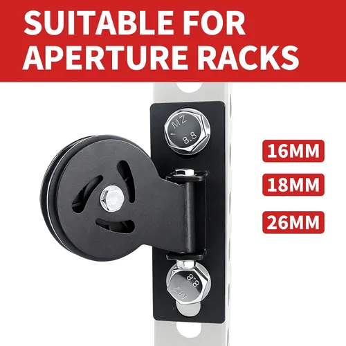 Vista 3 de MARLANG Sistema de polea de cable para estante de sentadillas, accesorio de polea giratoria de 180°, pernos M14 para rack de Φ16-1.024 in, máquina