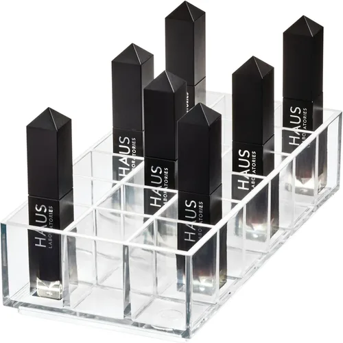 Vista 8 de iDesign The Sarah Tanno Collection - Organizador de cosméticos y esmaltes de uñas de plástico, 5 compartimentos, transparente