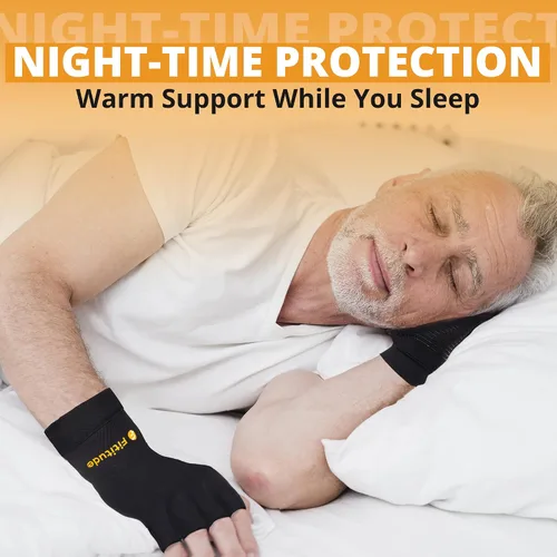 Vista 8 de Fititude Half Finger Compression Gloves with Copper Infusion for Arthritis Pain Relief and Swelling Support