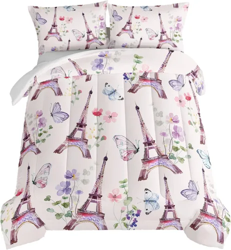 Vista 19 de HOSIMA Edredón de lobo salvaje tamaño individual, ropa de cama con estampado de animales del bosque con 2 fundas de almohada, juego de ropa de cama