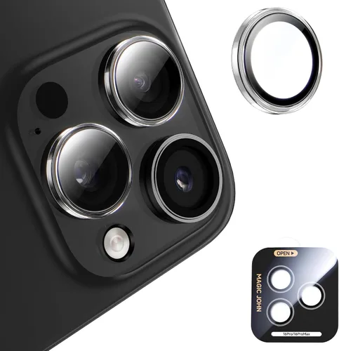 Vista 9 de MAGIC JOHN Protector de lente de cámara para iPhone 16Plus/16 [kit de alineación y ajuste perfecto invisible 1:1] Vidrio templado aeroespacial 9H