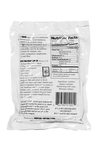 Vista 2 de TEMPEH de 2 libras, orgánico, fabricado en Vermont, 32 oz (2 libras) - caja de 4