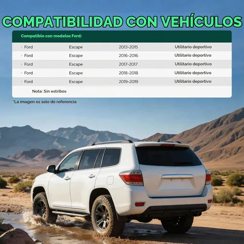 Vista 3 de YHTAUTO Protectores contra salpicaduras para Ford Escape 2013-2019 Sport Utility (no compatible con estribo y modelo de titanio), guardabarros